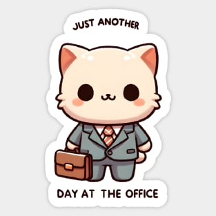 Business Cat Ready for Work Sticker